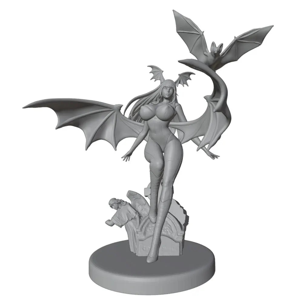 1/24 Horned Succubus with Bat Wings, Resin Model Figure Kit, Anime Theme, Unassembled and Unpainted