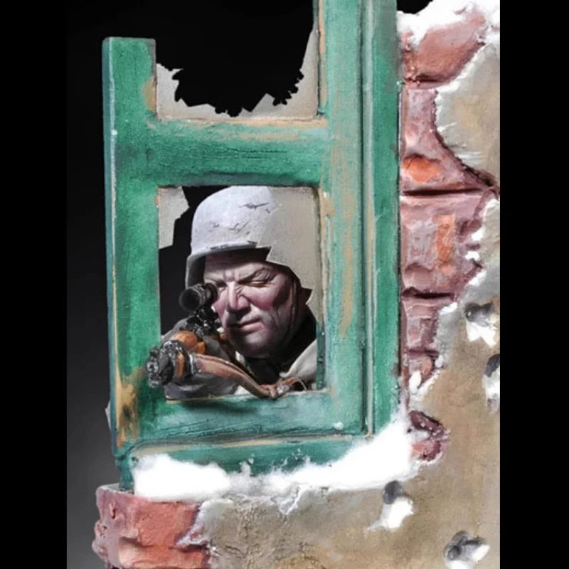 1/18 WWI Soldier in Trench, Resin Model Diorama Kit, Unassembled and Unpainted
