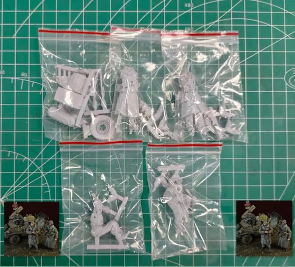 1/35 WWII Winter Soldier Set, 4 Figures, Resin Model Figure Kit, Unassembled and Unpainted