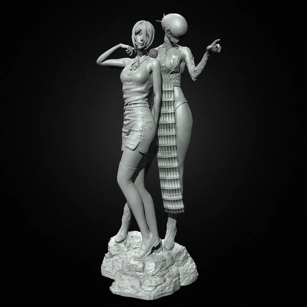 38mm Female Fantasy Warriors, 2 Figures, Resin Model Figure Kit, Fantasy Theme, Unassembled and Unpainted