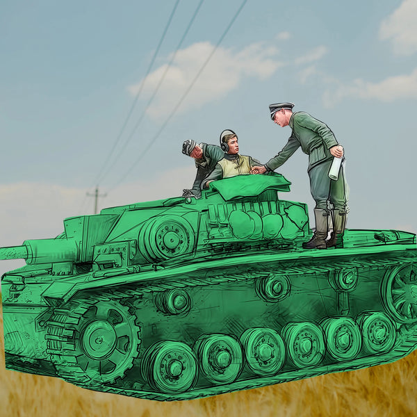 1/35 WWII Soviet Tank Officers Reviewing Battle Plans, 3 Figures, Resin Model Figure Kit, Unassembled and Unpainted