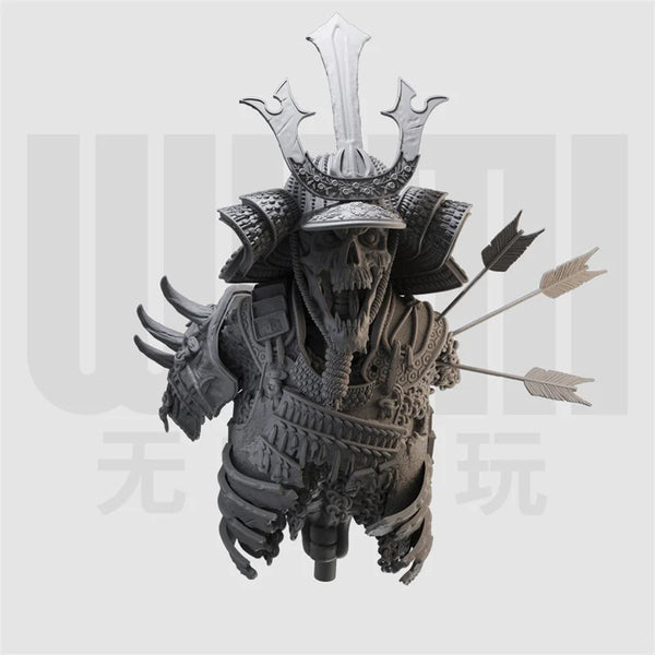 1/10 Skeleton Samurai, Resin Model Bust Kit, Fantasy Theme, Unassembled and Unpainted