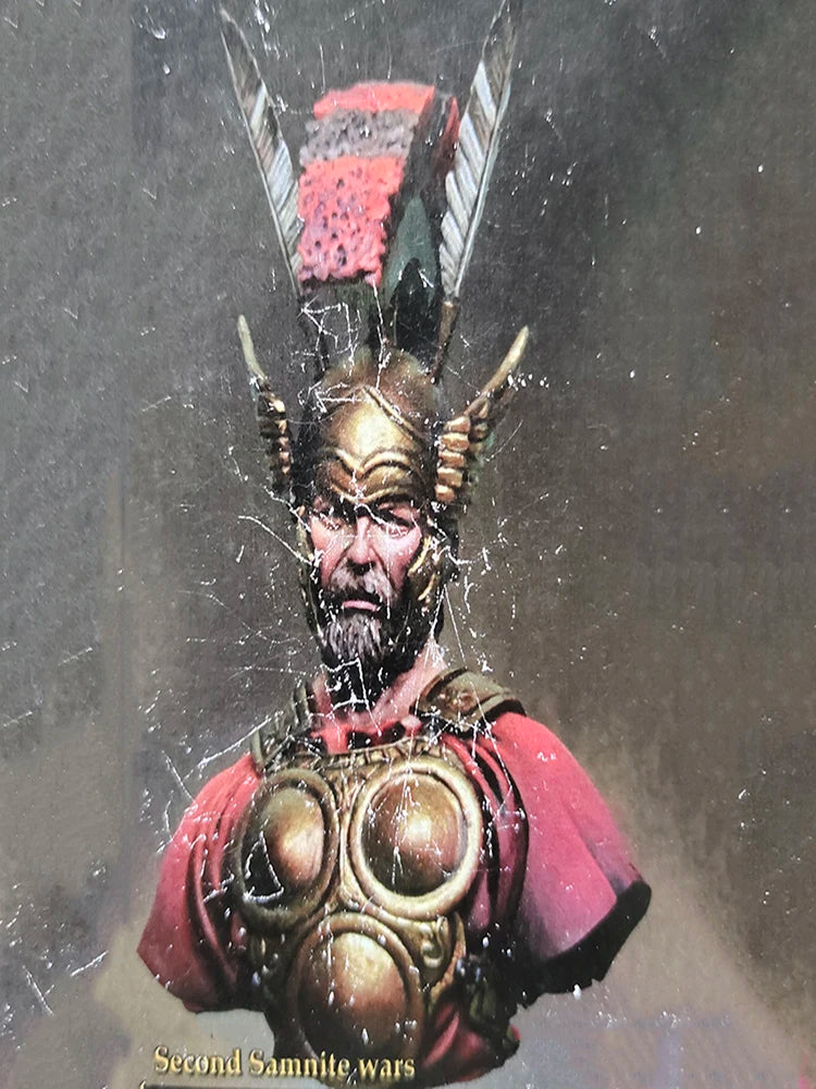 1/10 Ancient Demonic Warrior with Spiral Horns and Ornate Crown, Resin Model Bust Kit, Unassembled and Unpainted