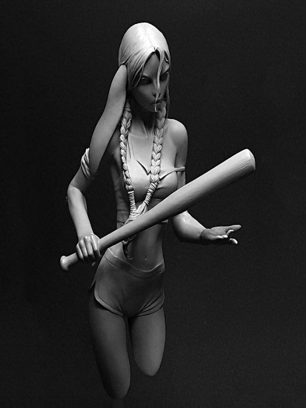 1/10 Modern Pin-Up Woman with Bat, Resin Model Figure Kit, Unassembled and Unpainted