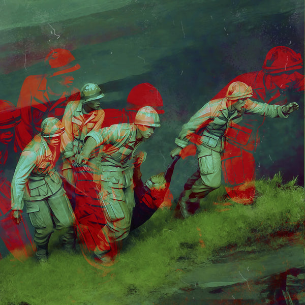 1/35 WWI Infantry Combat, 5 Figures, Resin Model Figure Kit, Unassembled and Unpainted
