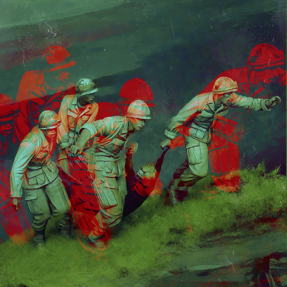 1/35 WWI Infantry Combat, 5 Figures, Resin Model Figure Kit, Unassembled and Unpainted