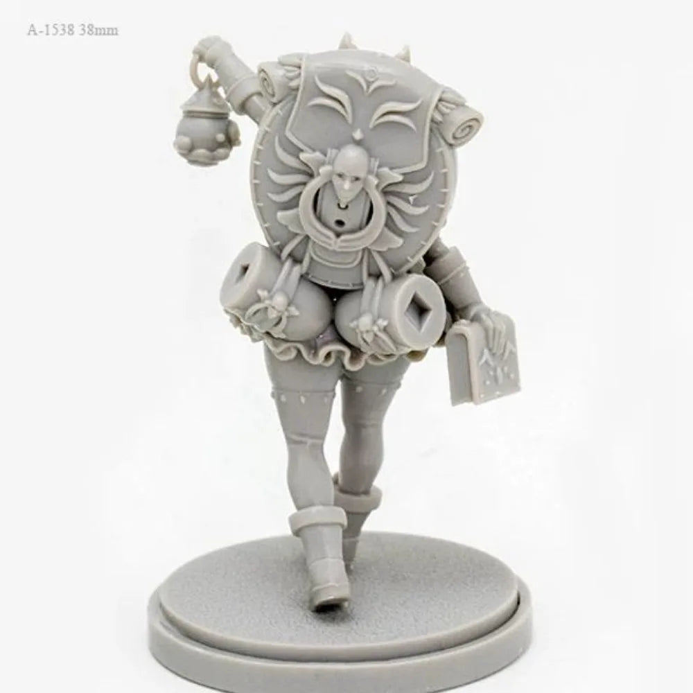 38mm Cat-Eared Mage, Resin Model Figure Kit, Fantasy Theme, Unassembled and Unpainted