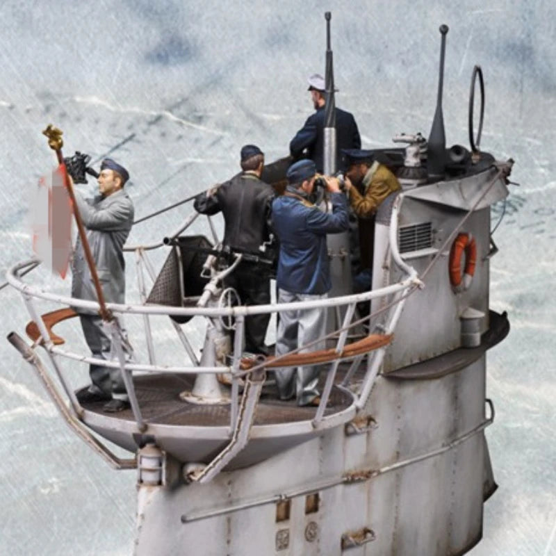 1/35 WWII Submarine Crew, 5 Figures, Resin Model Figure Kit, Unassembled and Unpainted