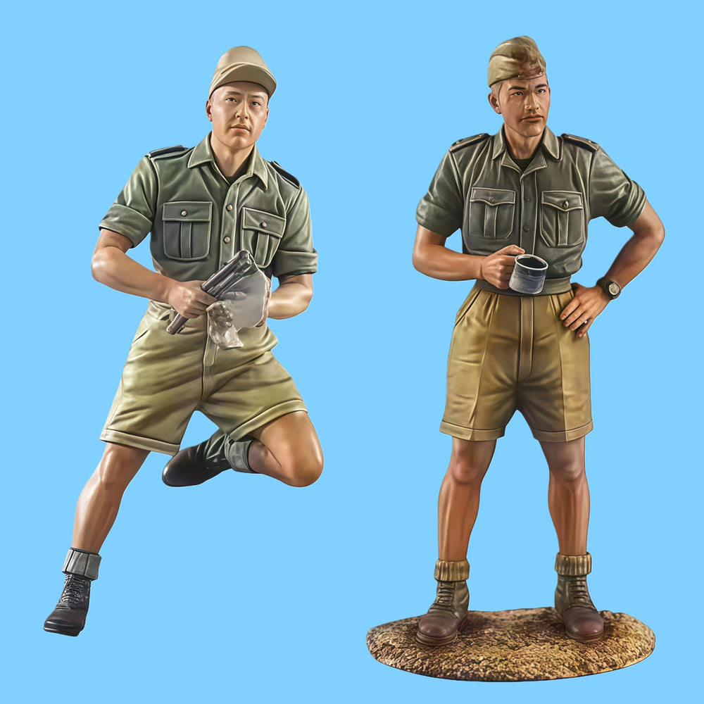 1/35 WWII British Desert Infantry, 5 Figures, Resin Model Figure Kit, Unassembled and Unpainted