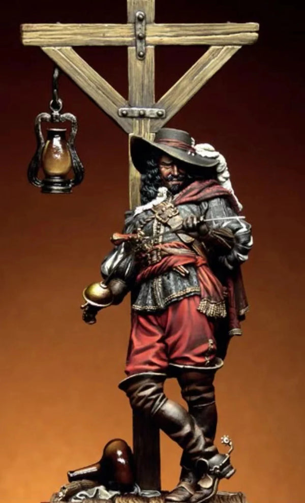 1/24 Medieval Knight with Lantern Beneath Gallows, Resin Model Figure Kit, Unassembled and Unpainted