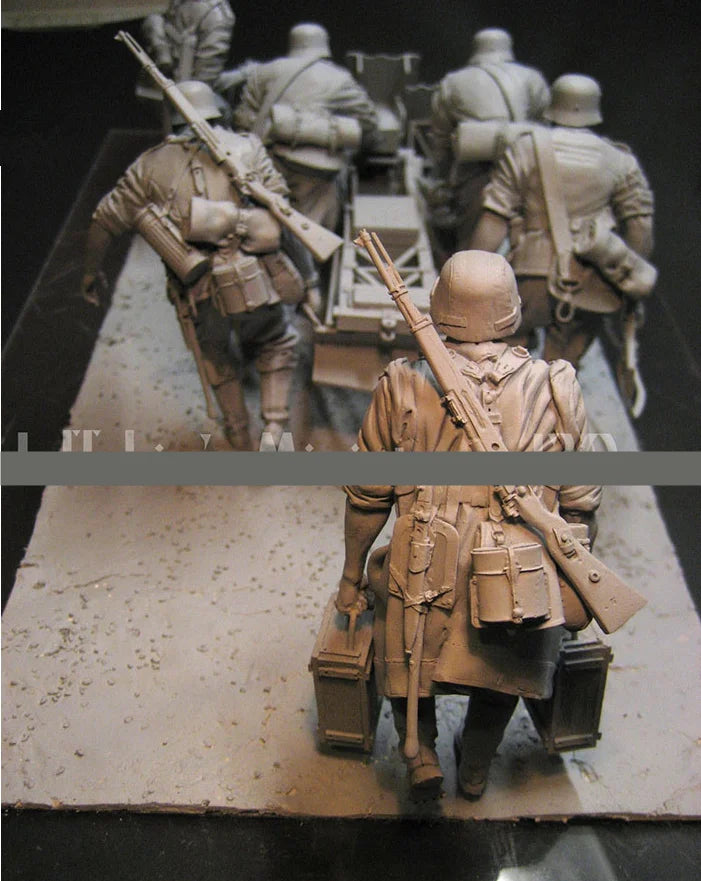1/16 WWI Infantry Artillery Crew, 6 Figures, Resin Model Figure Kit, Unassembled and Unpainted