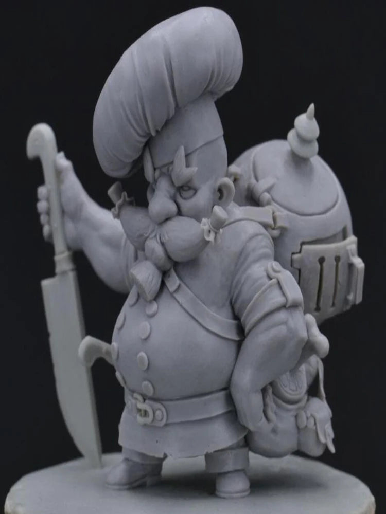 1/32 Dwarf Warrior with Ornate Beard and Battle Axe, Resin Model Figure Kit, Fantasy Theme, Unassembled and Unpainted