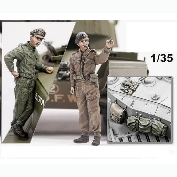 1/35 WWII American Pilots, 2 Figures, Resin Model Figure Kit, Unassembled and Unpainted