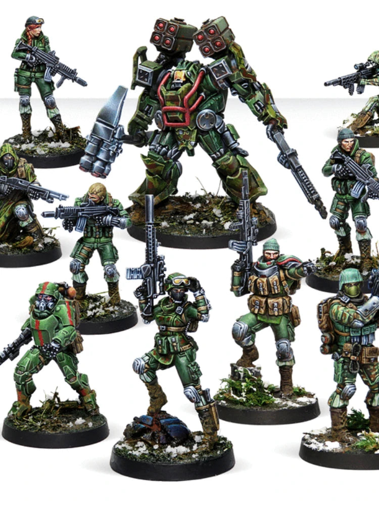 28mm Heavy Infantry Squad with Sergeant, 10 Figures, Resin Model Figure Kit, Sci-Fi Theme, Unassembled and Unpainted