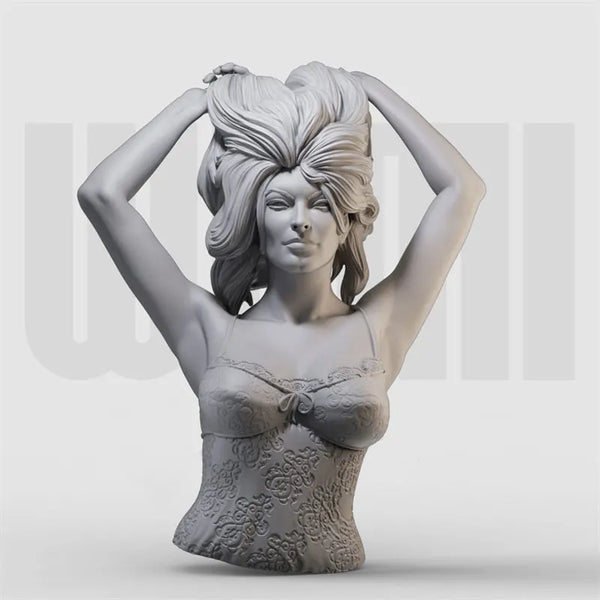 1/6 Pin-up Female Busts, 4 Figures, Resin Model Bust Kit, Unassembled and Unpainted