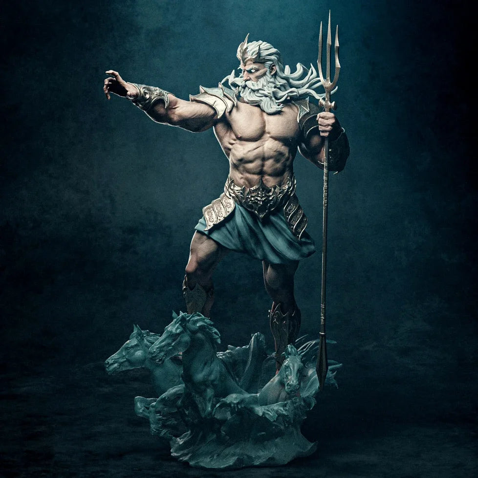 90mm Poseidon, Resin Model Figure Kit, Mythology Theme, Unassembled and Unpainted
