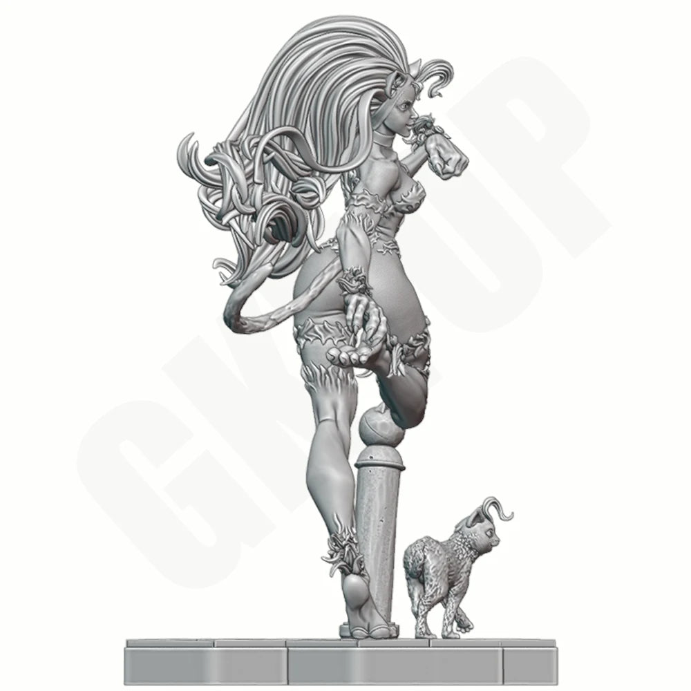 1/24 Beast Girl with Familiars, Resin Model Figure Kit, Fantasy Theme, Unassembled and Unpainted