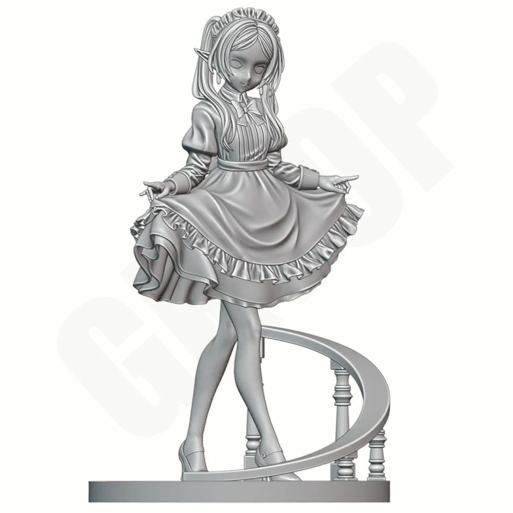 1/24 Elf Maid Character, Resin Model Figure Kit, Anime Theme, Unassembled and Unpainted