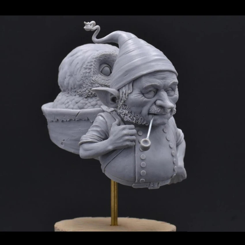 70mm Snokin and the Owl, Resin Model Bust Kit, Fantasy Theme, Unassembled and Unpainted