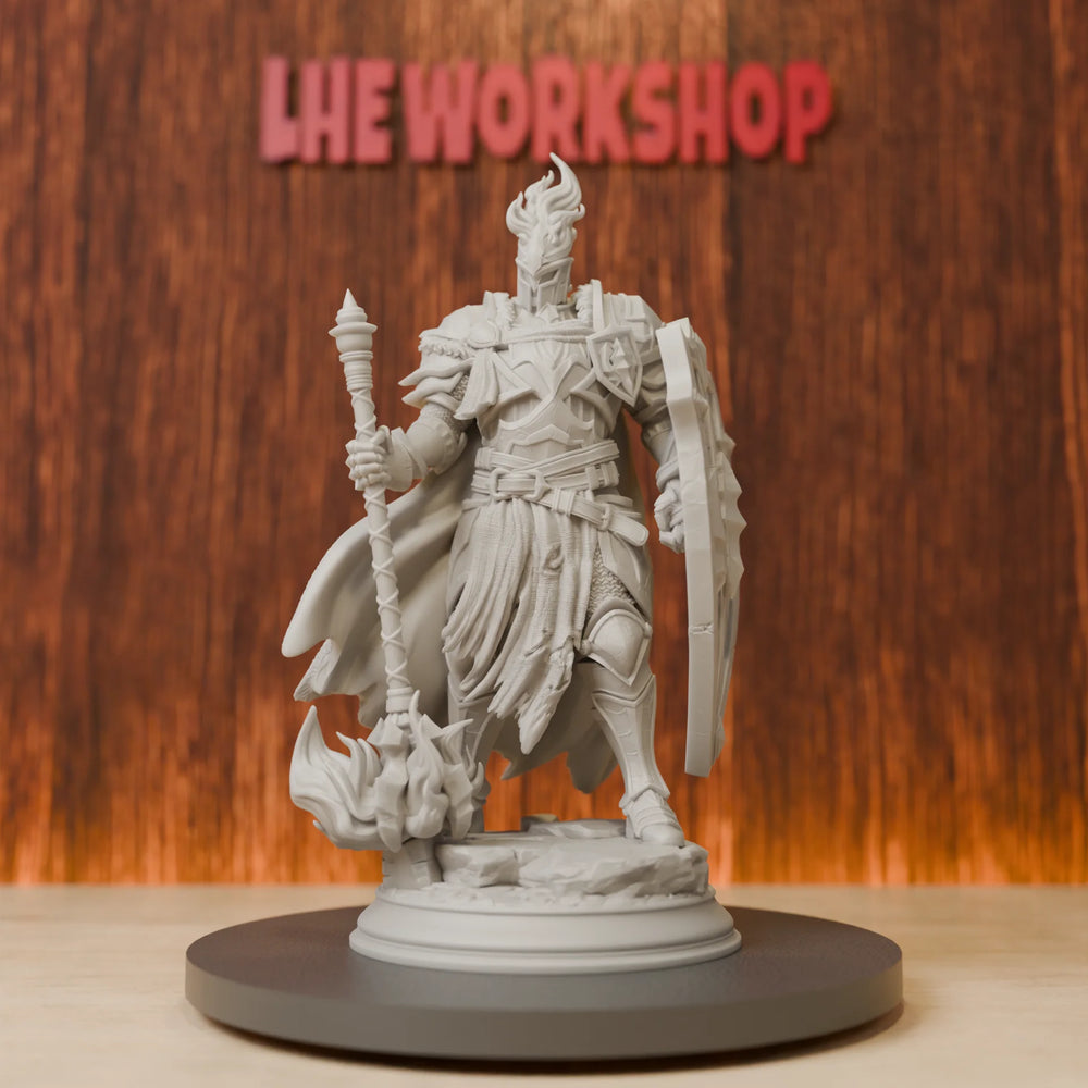 75mm Paladin of Flame, Resin Model Figure Kit, Fantasy Theme, Unassembled and Unpainted