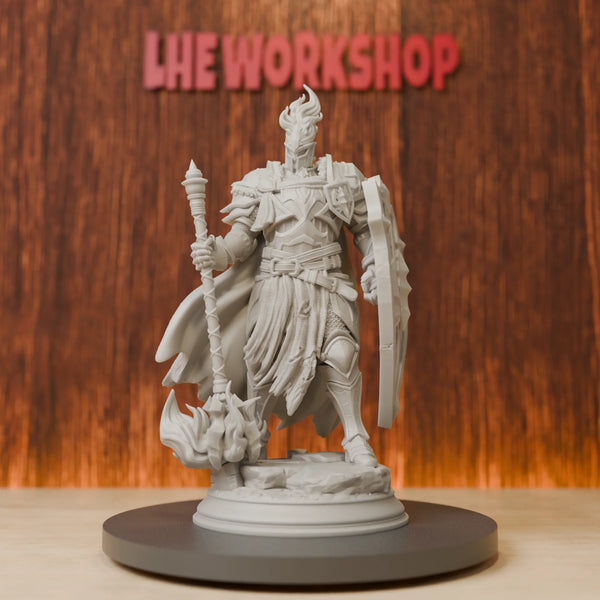75mm Paladin of Flame, Resin Model Figure Kit, Fantasy Theme, Unassembled and Unpainted