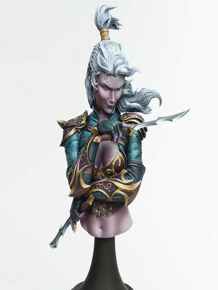 1/10 Ancient Fantasy Woman Warrior, Resin Model Bust Kit, Unassembled and Unpainted