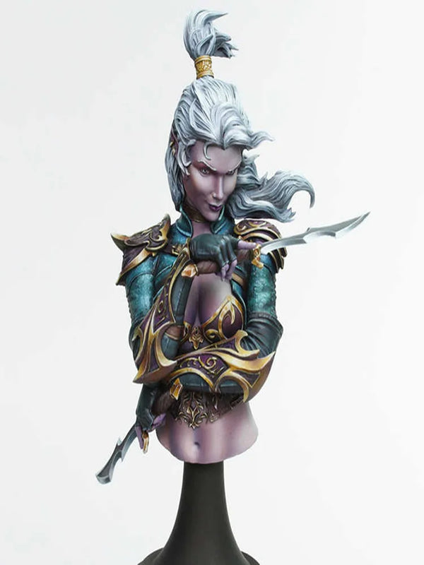 1/10 Ancient Fantasy Woman Warrior, Resin Model Bust Kit, Unassembled and Unpainted