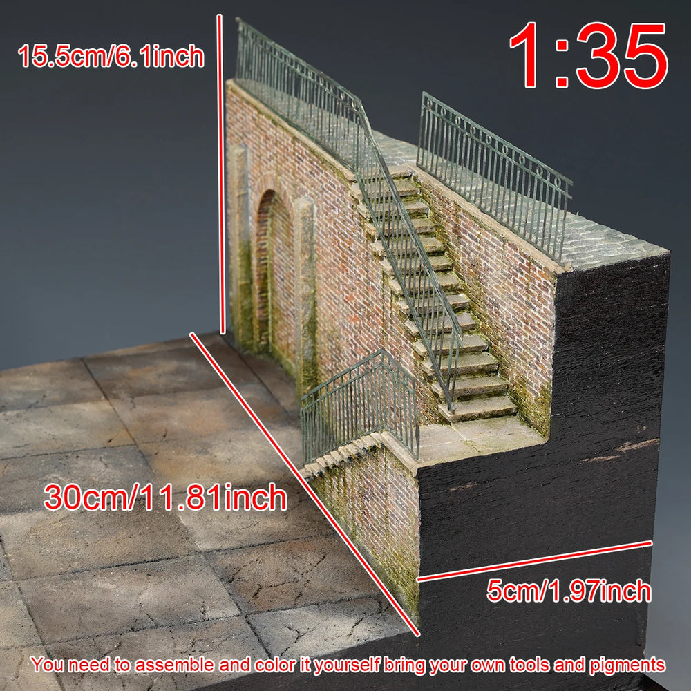 1/35 WWII Fortified Bunker, Resin Model Terrain Kit, Unpainted