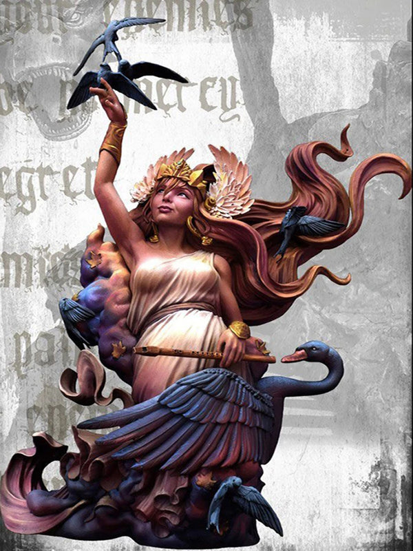 1/10 Female Warrior with Dragon, Resin Model Bust Kit, Fantasy Theme, Unassembled and Unpainted