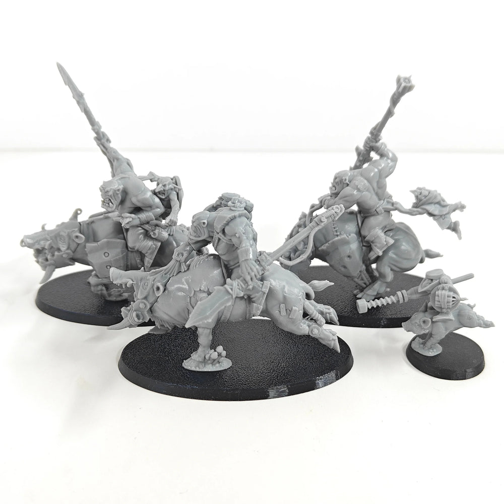 75mm Orc Boar Warriors, 11 Figures, Resin Model Figure Kit, Fantasy Theme, Unassembled and Unpainted