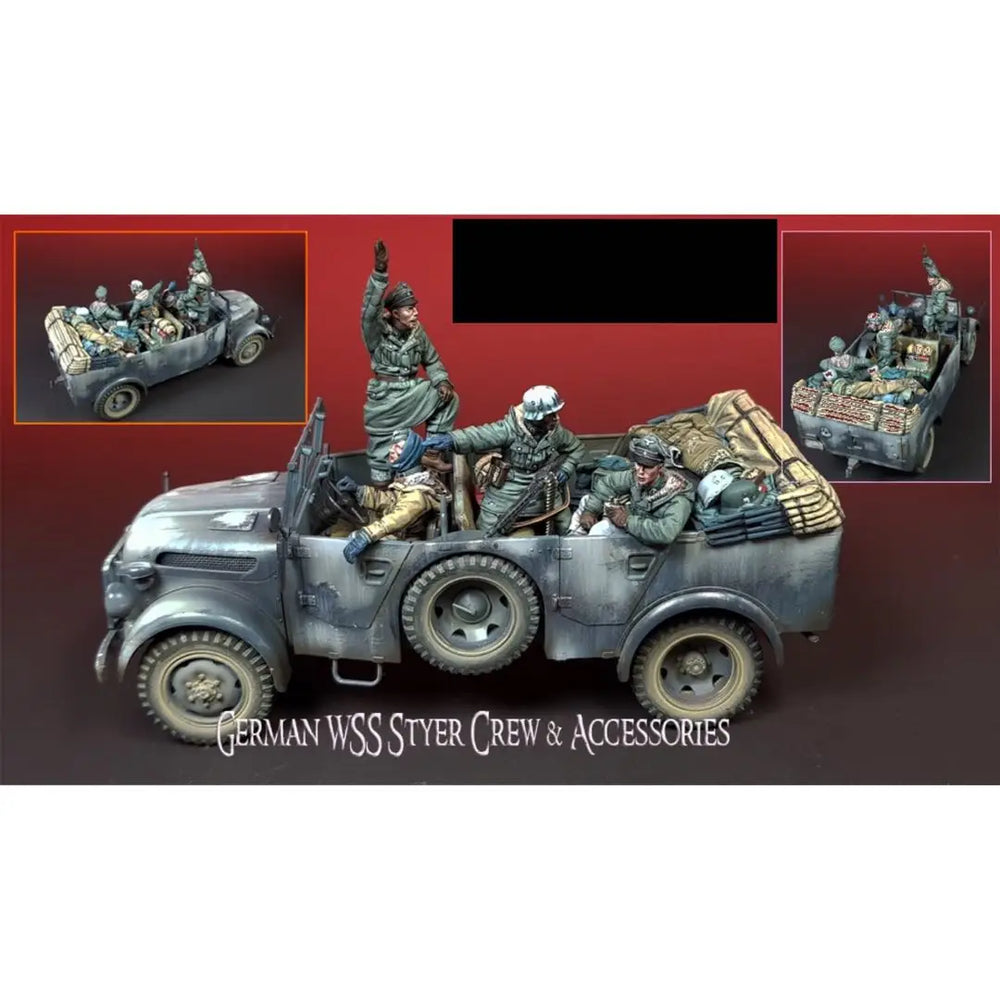 1/35 WWII German Steyr Truck Crew in Action, 12 Figures, Resin Model Figure Kit, Unassembled and Unpainted