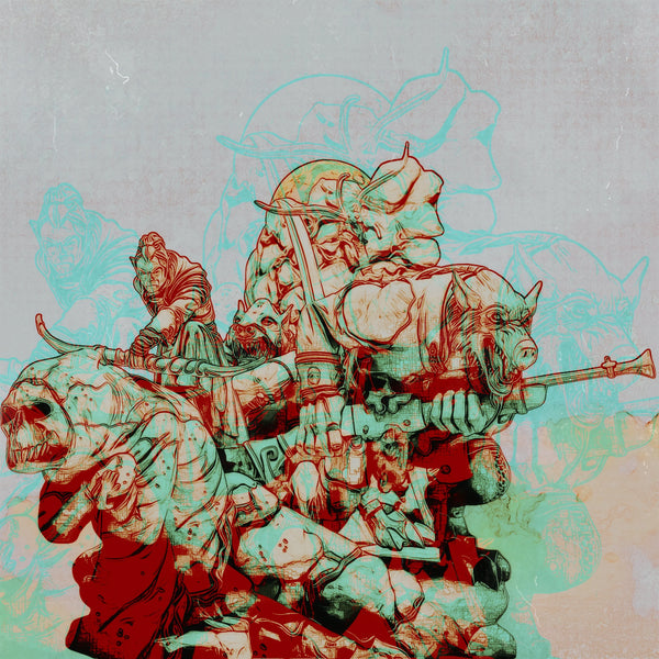 1/24 Orc Battle, 5 Figures, Resin Model Diorama Kit, Fantasy Theme, Unassembled and Unpainted