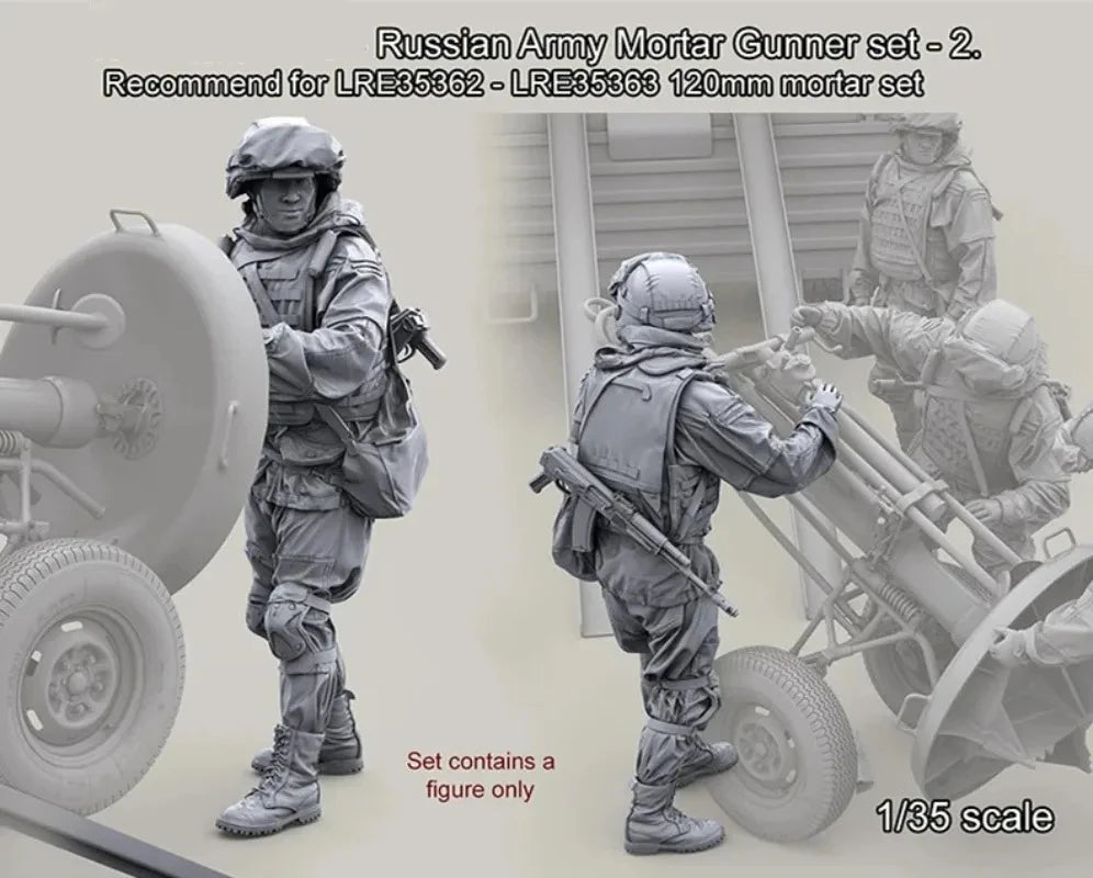 1/35 Modern Russian Army Mortar Gunner Crew, 12 Figures, Resin Model Figure Kit, Unassembled and Unpainted