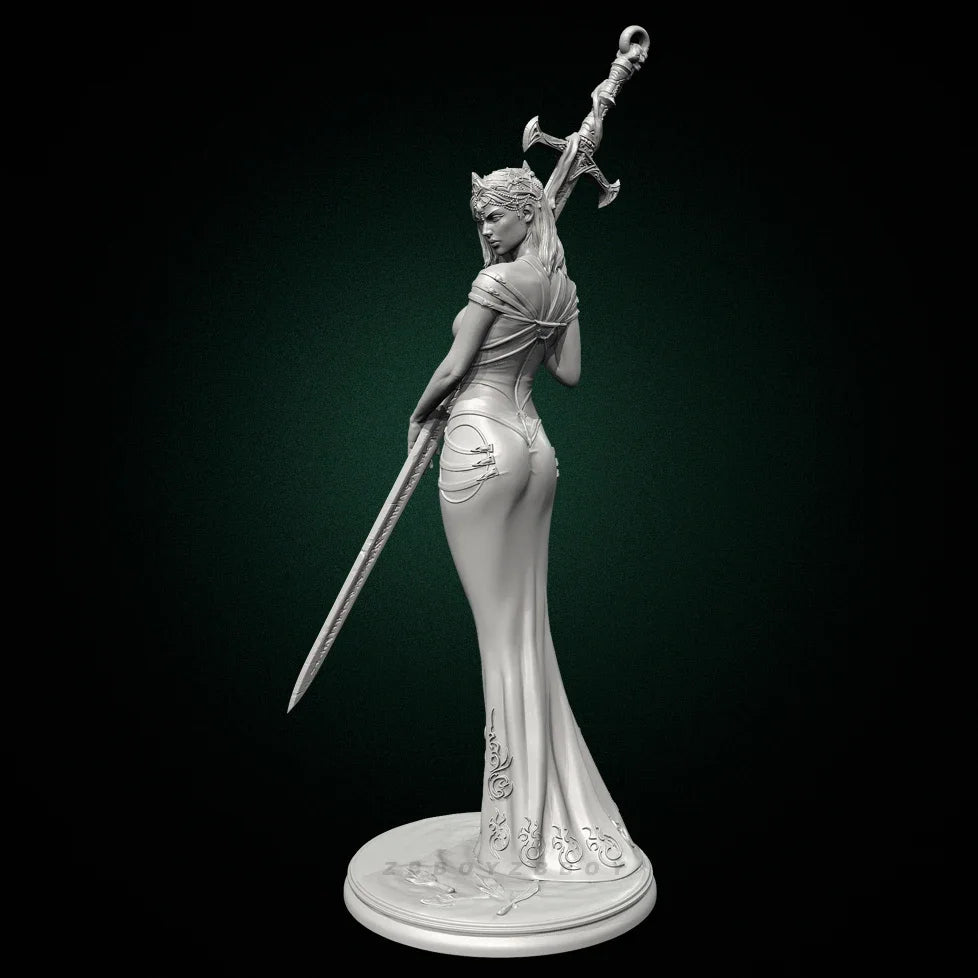 75mm Sorceress with Staff, Resin Model Figure Kit, Fantasy Theme, Unassembled and Unpainted