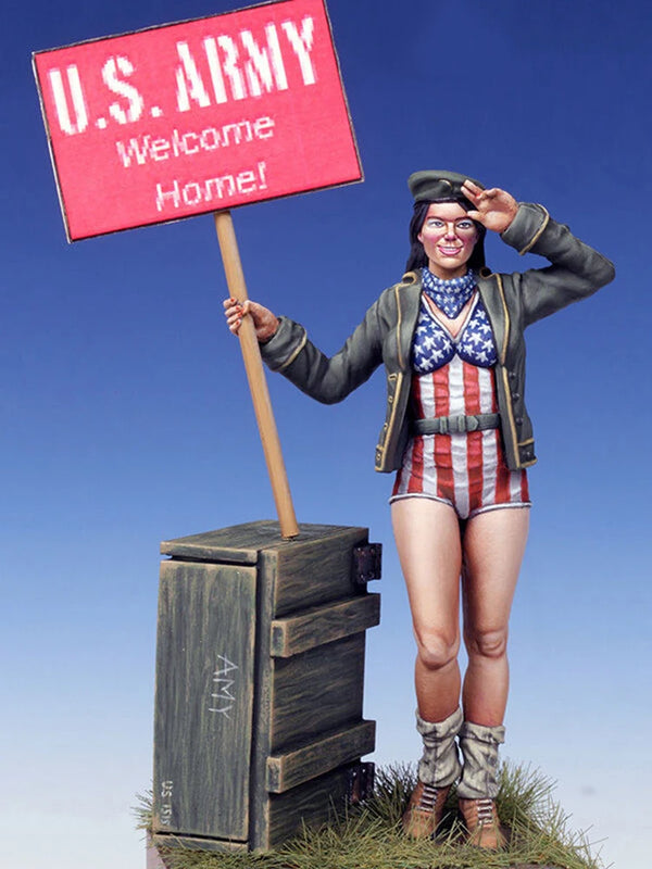 1/24 Modern Female U.S. Soldier Pinup, Resin Model Figure Kit, Unassembled and Unpainted