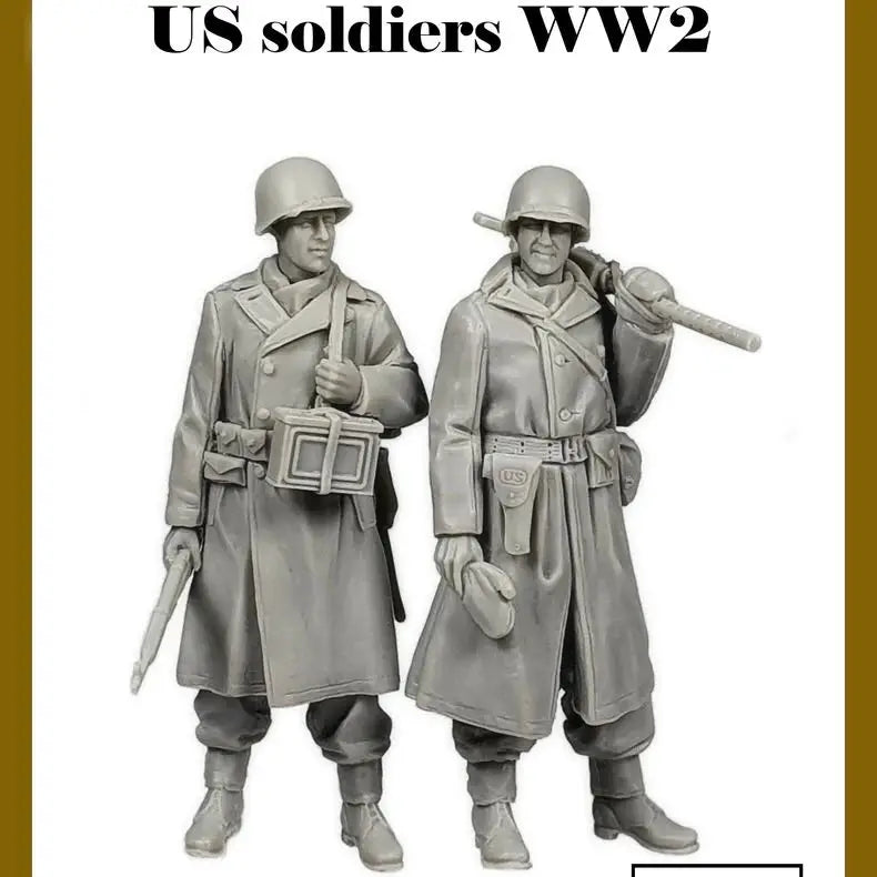 1/35 WWII Soviet Infantry in Greatcoats, 2 Figures, Resin Model Figure Kit, Unassembled and Unpainted