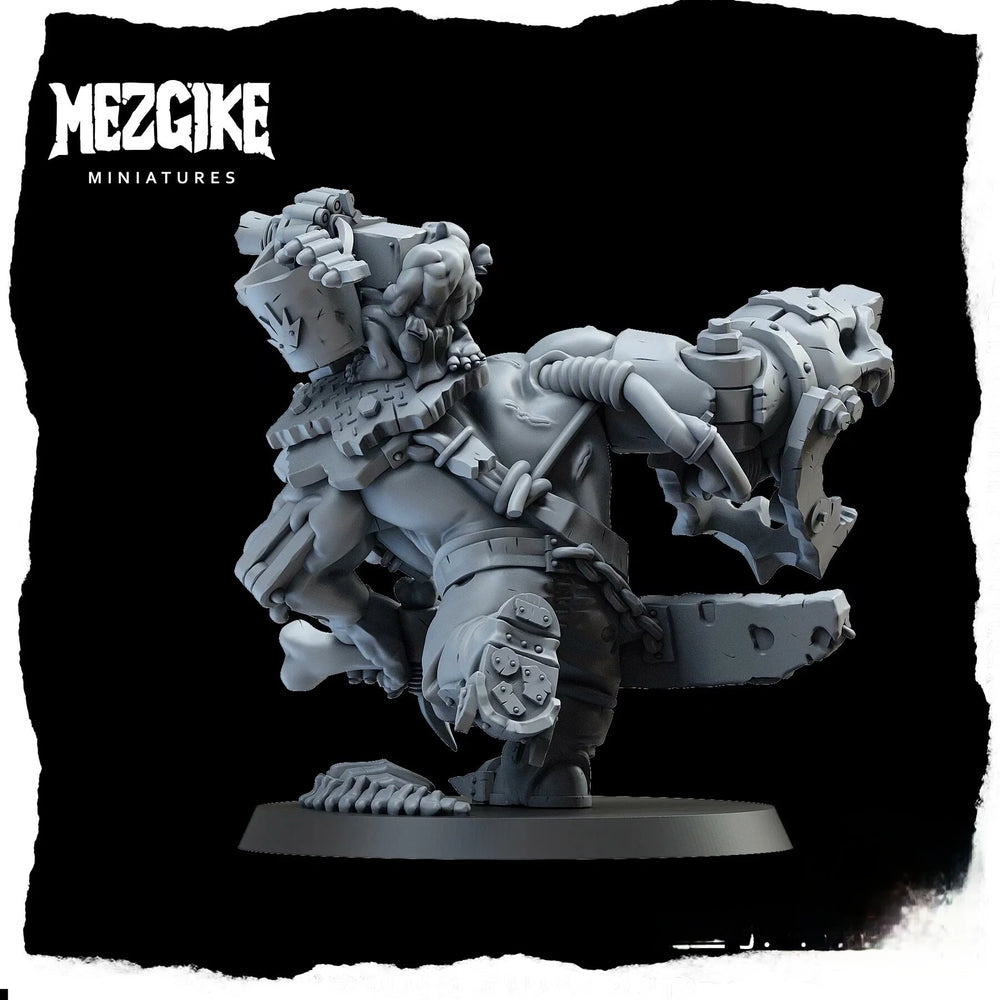 32mm Orc Boss Armored Warrior, Resin Model Figure Kit, Fantasy Theme, Unassembled and Unpainted