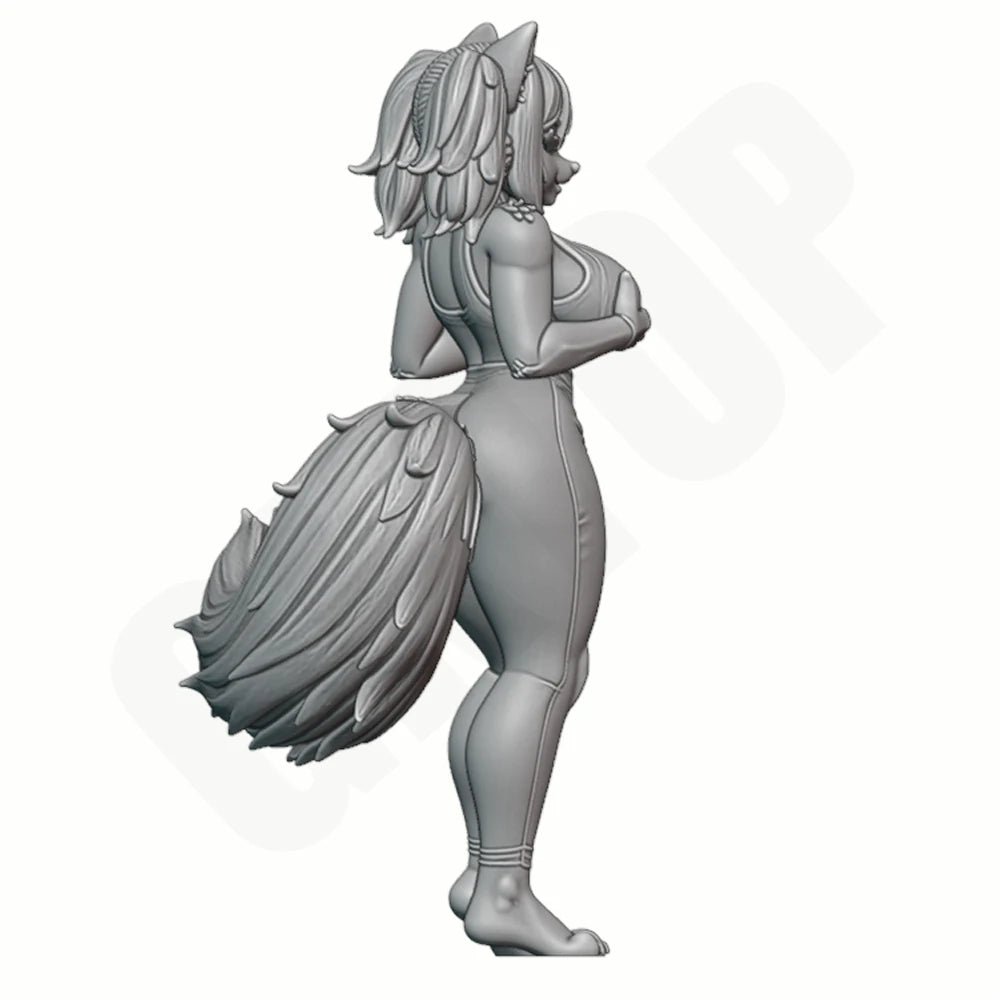 1/24 Fox-Eared Beauty, Resin Model Figure Kit, Anime Theme, Unassembled and Unpainted
