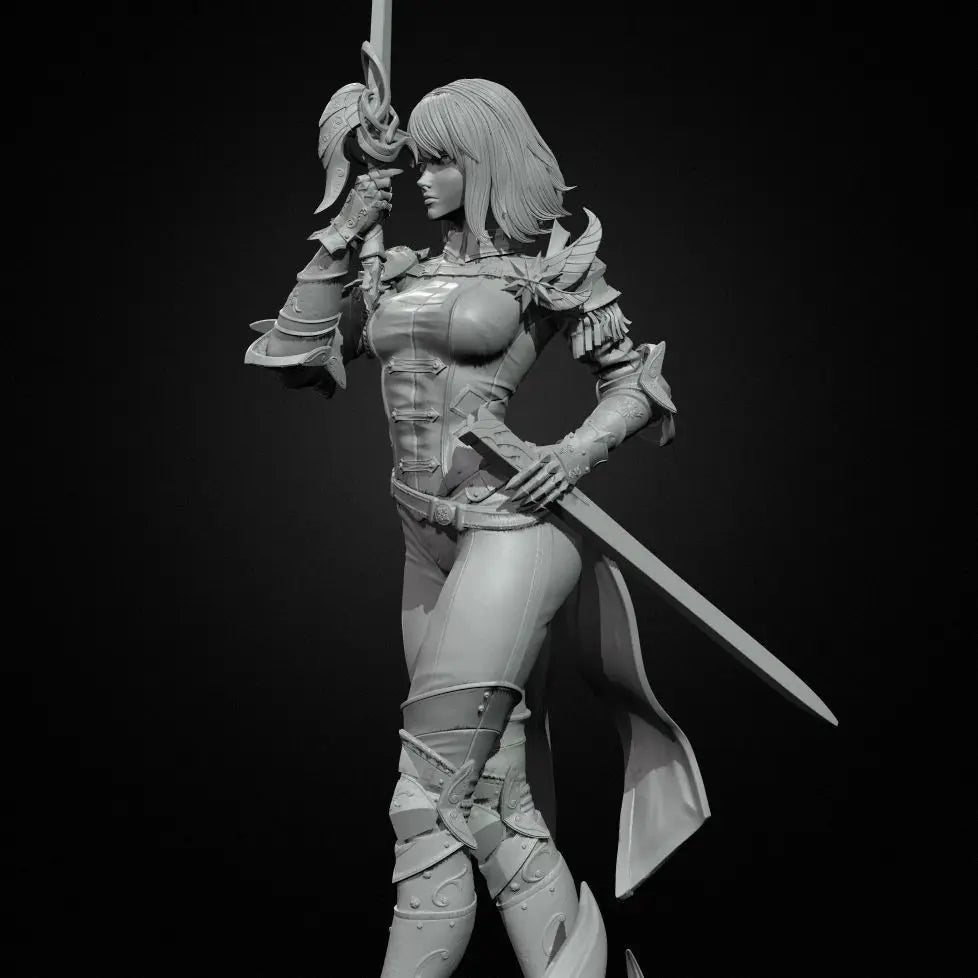 75mm Medieval Female Warrior, Resin Model Figure Kit, Unassembled and Unpainted