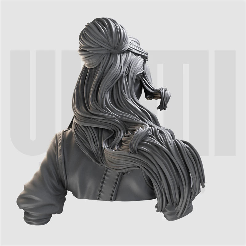 1/10 Medieval Barbarian Woman with Braided Hair and Scaled Armor, Resin Model Bust Kit, Unassembled and Unpainted