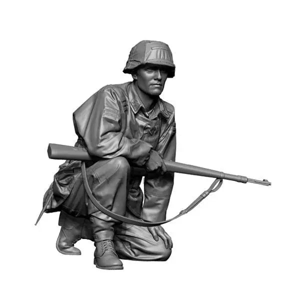 1/35 WWII German Infantry Patrol with Officer, 9 Figures, Resin Model Figure Kit, Unassembled and Unpainted