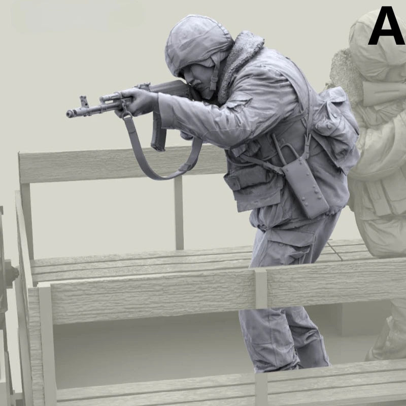 1/16 Modern Infantry Mounted Operations, 3 Figures, Resin Model Figure Kit, Unassembled and Unpainted