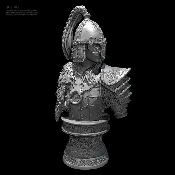70mm Medieval Mongolian General, Resin Model Bust Kit, Unassembled and Unpainted