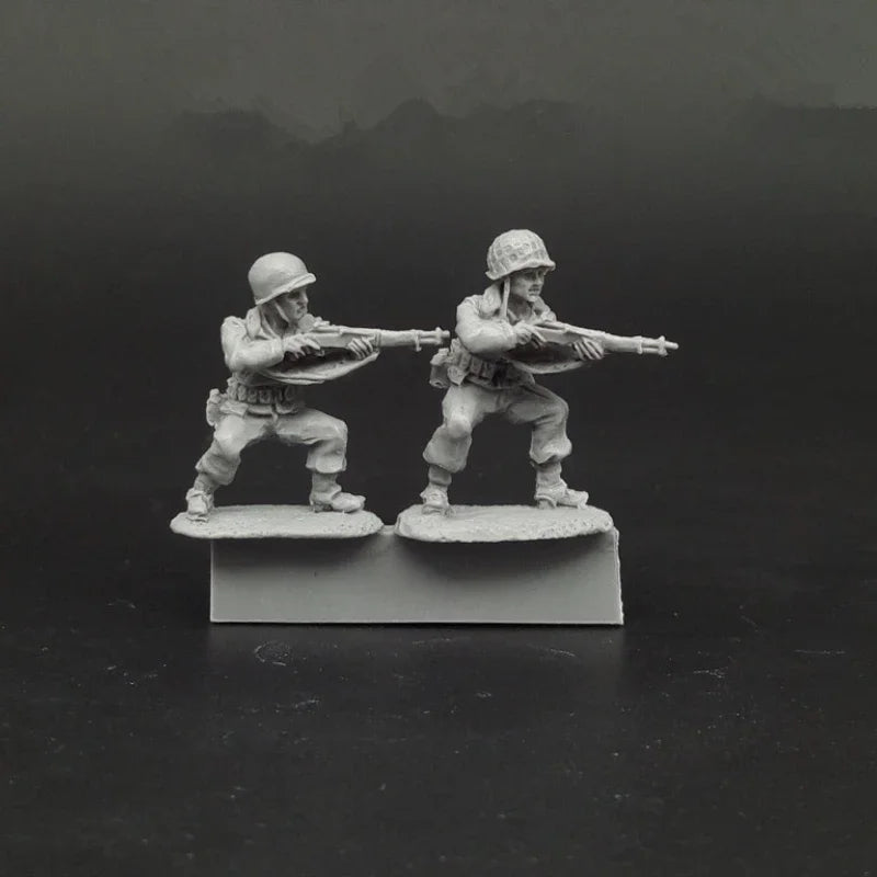 1/72 WWII Allied US Infantry Combat Squad, 12 Figures, Resin Model Figure Kit, Unassembled and Unpainted