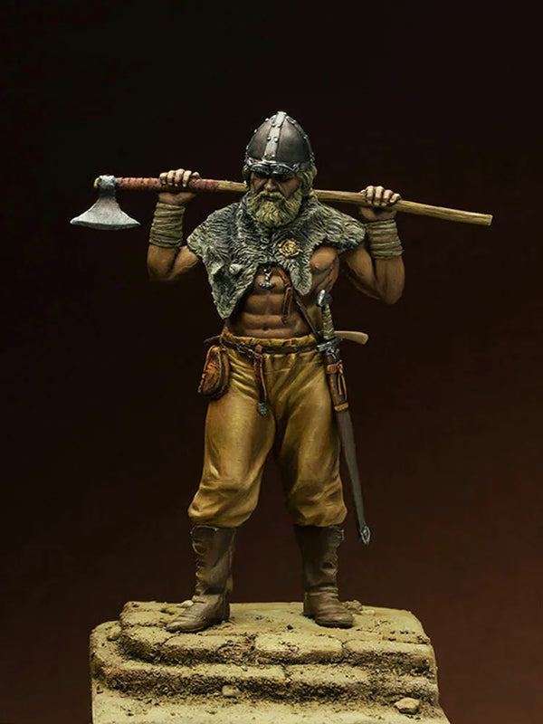 75mm Ancient Warrior with Axe, Resin Model Figure Kit, Fantasy Theme, Unassembled and Unpainted