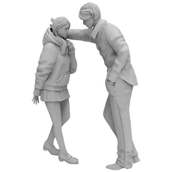 1/24 College Students, 2 Figures, Resin Model Figure Kit, Anime Theme, Unassembled and Unpainted