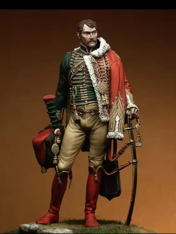 90mm Napoleonic Imperial Guard Officer, Resin Model Figure Kit, Unassembled and Unpainted