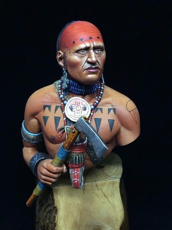 1/10 Tribal Warlord, Resin Model Bust Kit, Fantasy Theme, Unassembled and Unpainted