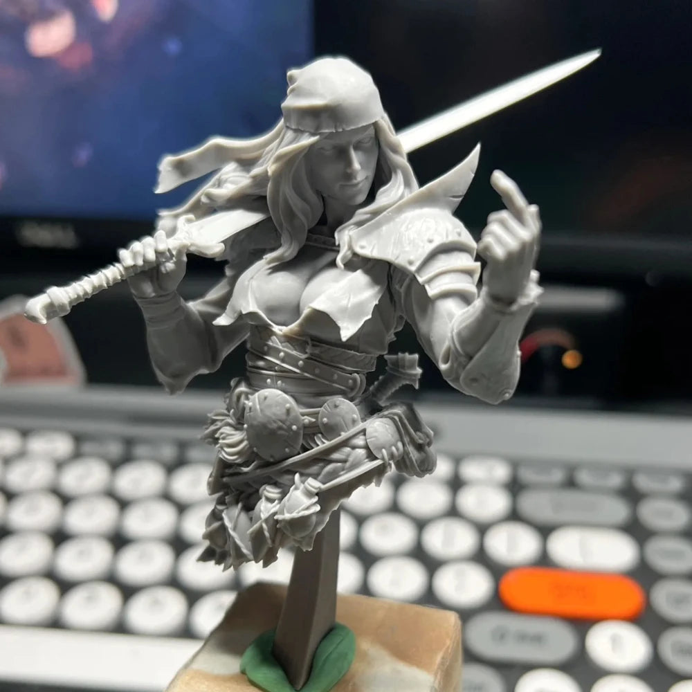 1/10 Female Pirate Warrior, Resin Model Figure Kit, Fantasy Theme, Unassembled and Unpainted