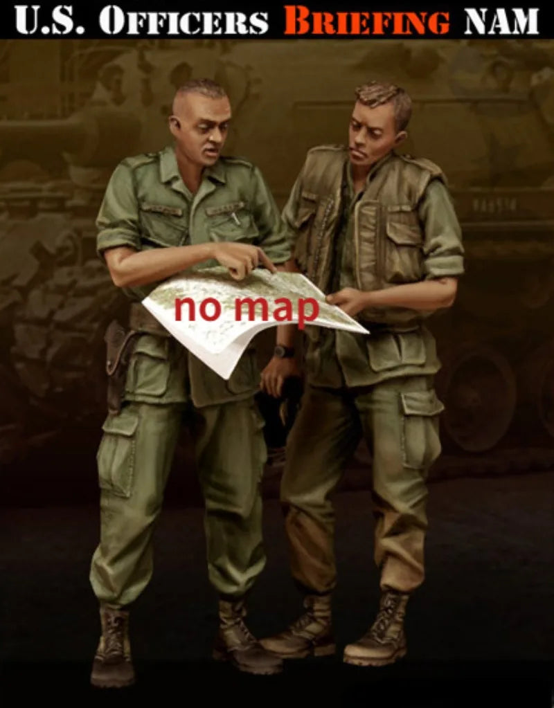1/35 Vietnam War US Officers & Soldiers, 2 Figures, Resin Model Figure Kit, Unassembled and Unpainted